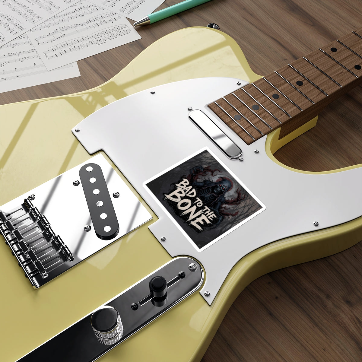 Bad to the Bone Die-Cut Stickers | Edgy Skull Decor, Laptop Decorations, Halloween Party Favors, Punk Aesthetic Accessories, Gift Stickers