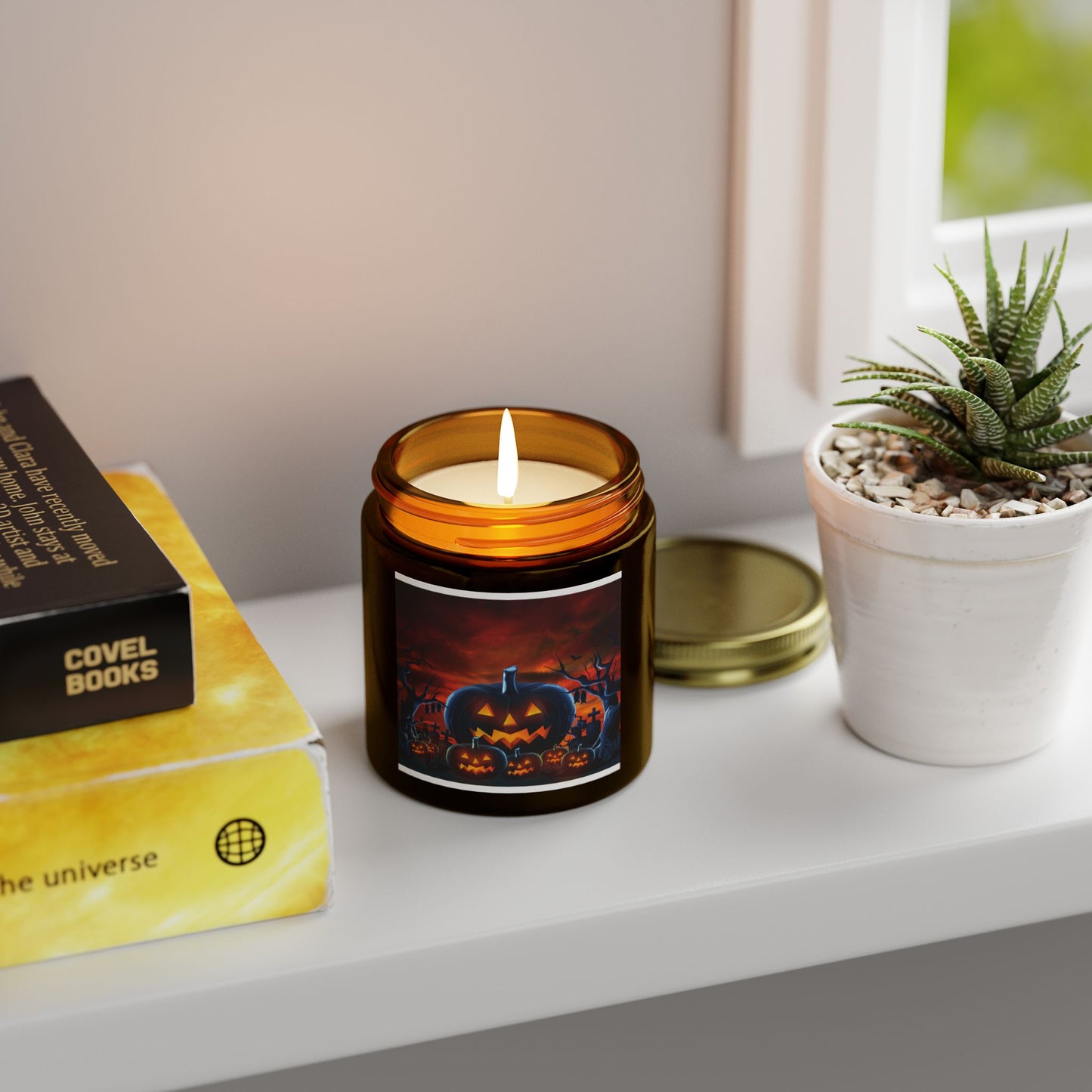 Halloween Pumpkin Scented Candle | Coconut Apricot Wax | Fall Decor, Spooky Night, Autumn Gift, Home Fragrance, Jack-O'-Lantern