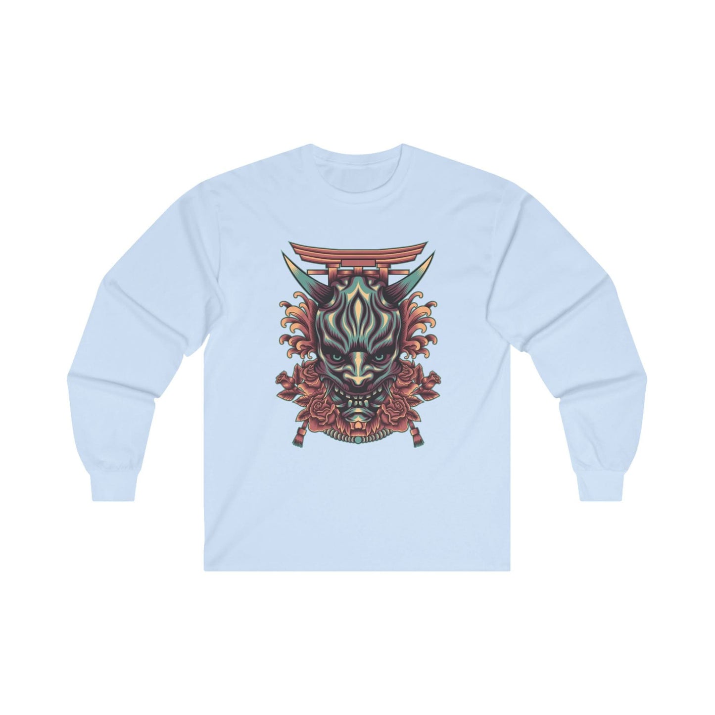 Oni Mask with Japanese Ornament - Mleem