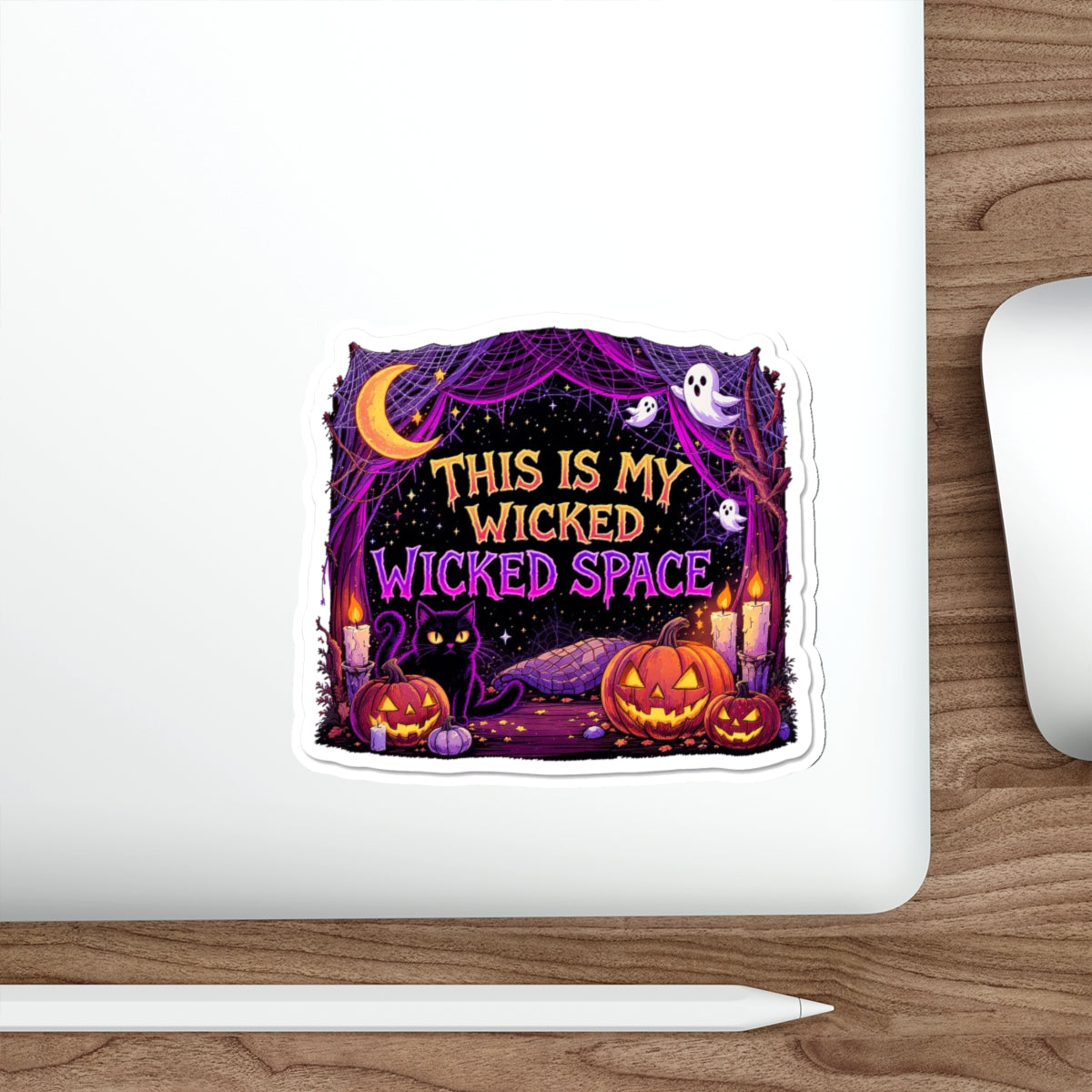 Halloween Die-Cut Stickers - Spooky Home Decor, Witchy Laptop Decor, Pumpkin Stickers, Fun Gifting for Halloween