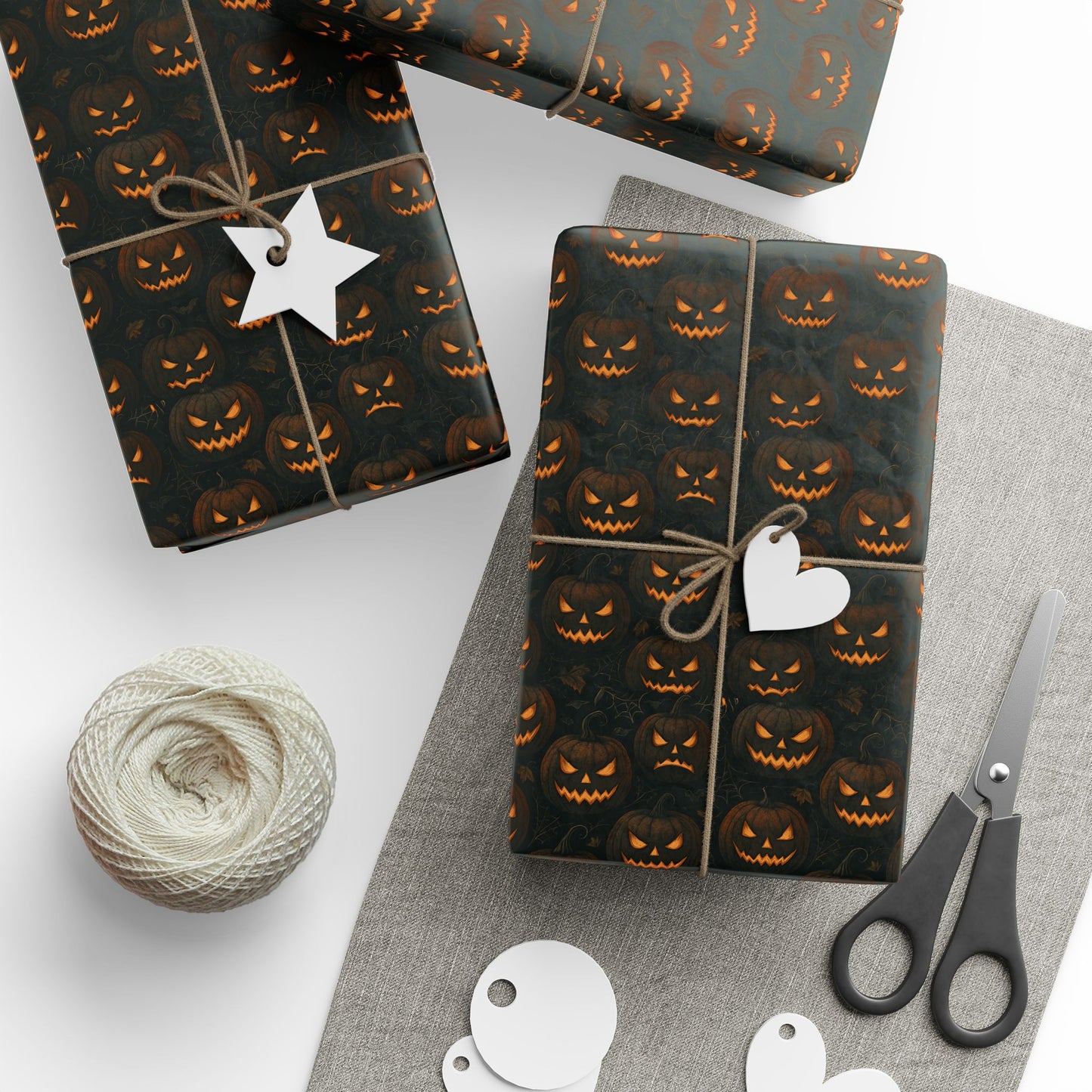 Halloween Pumpkin Wrapping Paper, Festive Gift Wrap for Fall Celebrations, Unique Holiday Supplies, Trick-or-Treat Decor, Party Favors