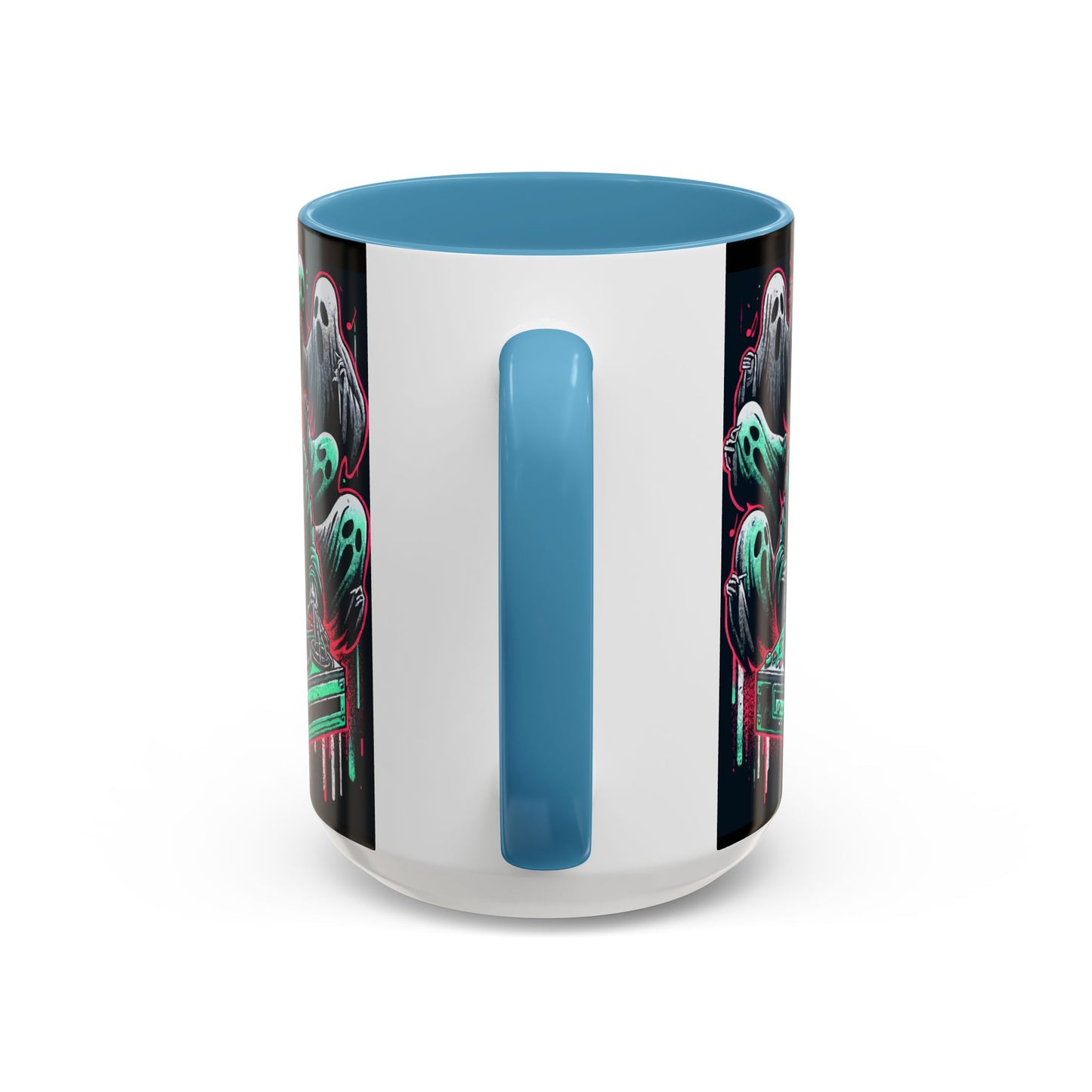 Gothic Coffee Mug, Spooky Mug, Halloween Gift, Ghost-Themed Drinkware, DJ Skull Mug, Music Lover’s Mug