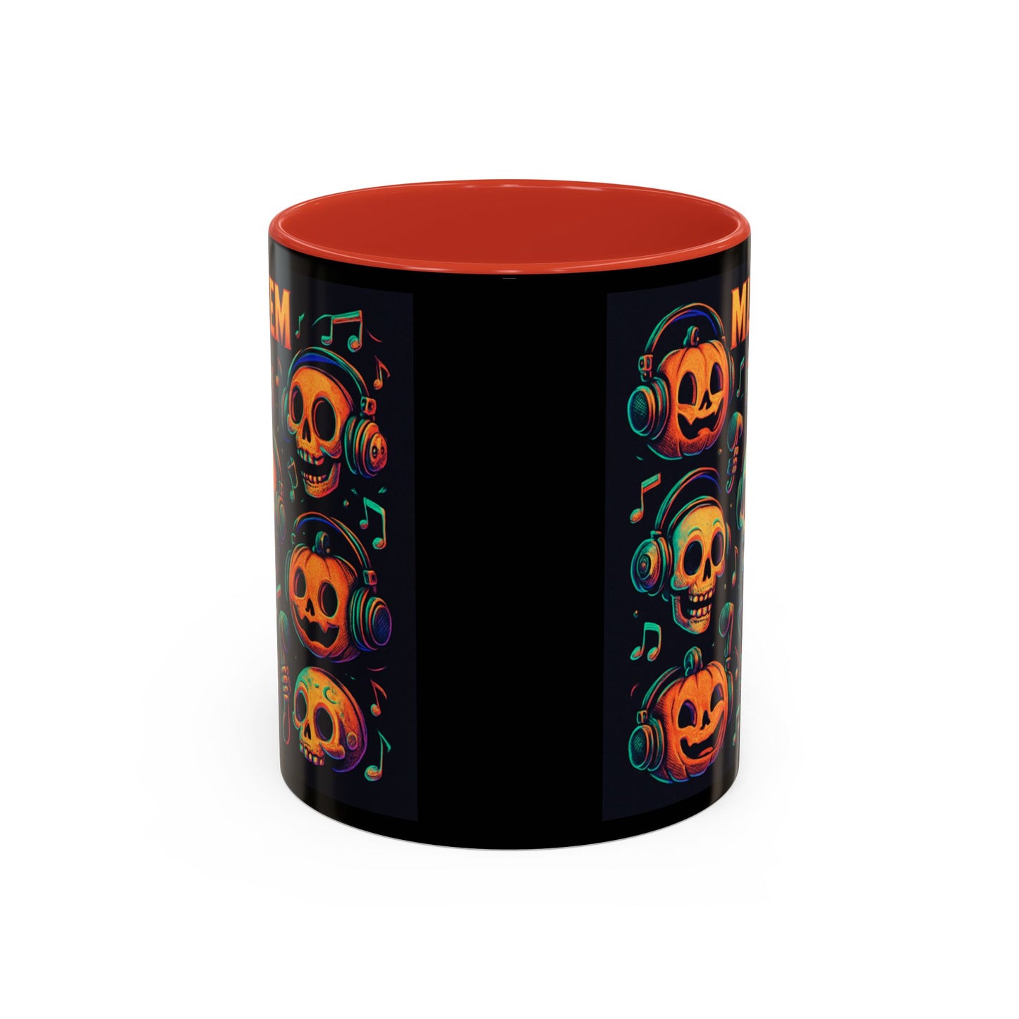 Halloween Skull Coffee Mug, Spooky Decor, Gift for Music Lovers, Pumpkin Head Mug, Halloween Party Favor