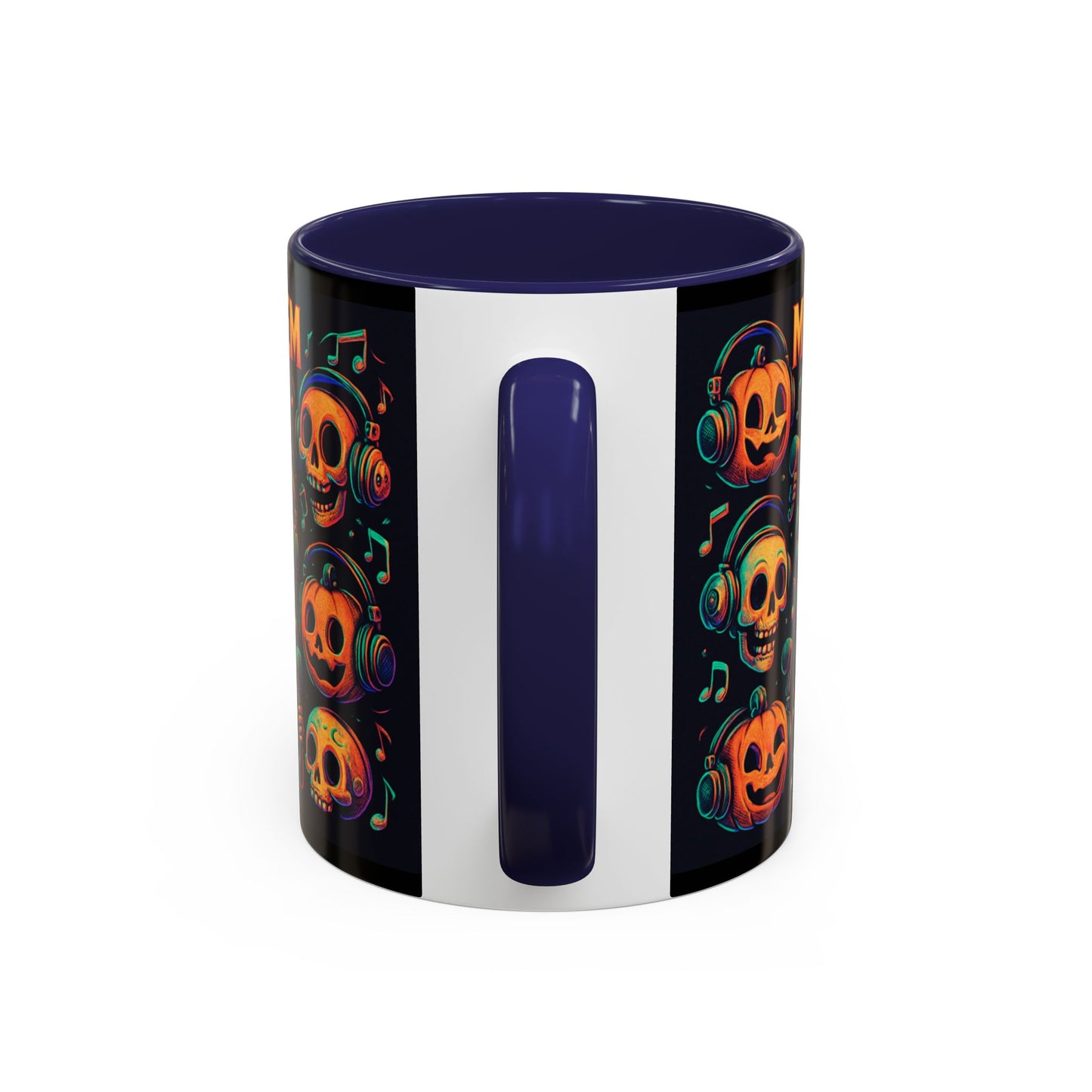 Halloween Skull Coffee Mug, Spooky Decor, Gift for Music Lovers, Pumpkin Head Mug, Halloween Party Favor