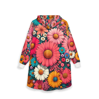 Cozy Floral Unisex Hooded Blanket