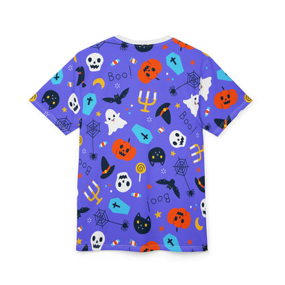 Halloween Graphic Tee, Unisex Cut & Sew T-shirt, Spooky Vibes Shirt, Unique Horror Clothing, Perfect for October Celebrations