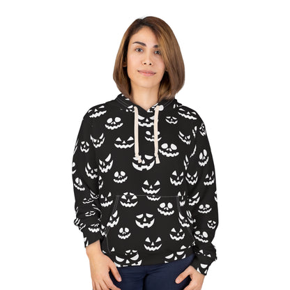 Spooky Halloween Hoodie, Unisex Pullover with Ghostly Pumpkin Print, Perfect for Fall Festivities, Cozy Halloween Apparel