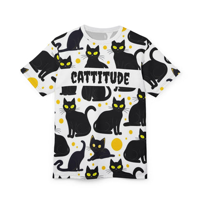 Cattitude Unisex Tee, Fun Cat Shirt, Pet Lover Gift, Halloween Apparel, Casual Cool Tee, Quirky Cat Fashion