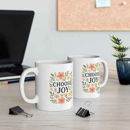 Choose Joy Floral Ceramic Mug