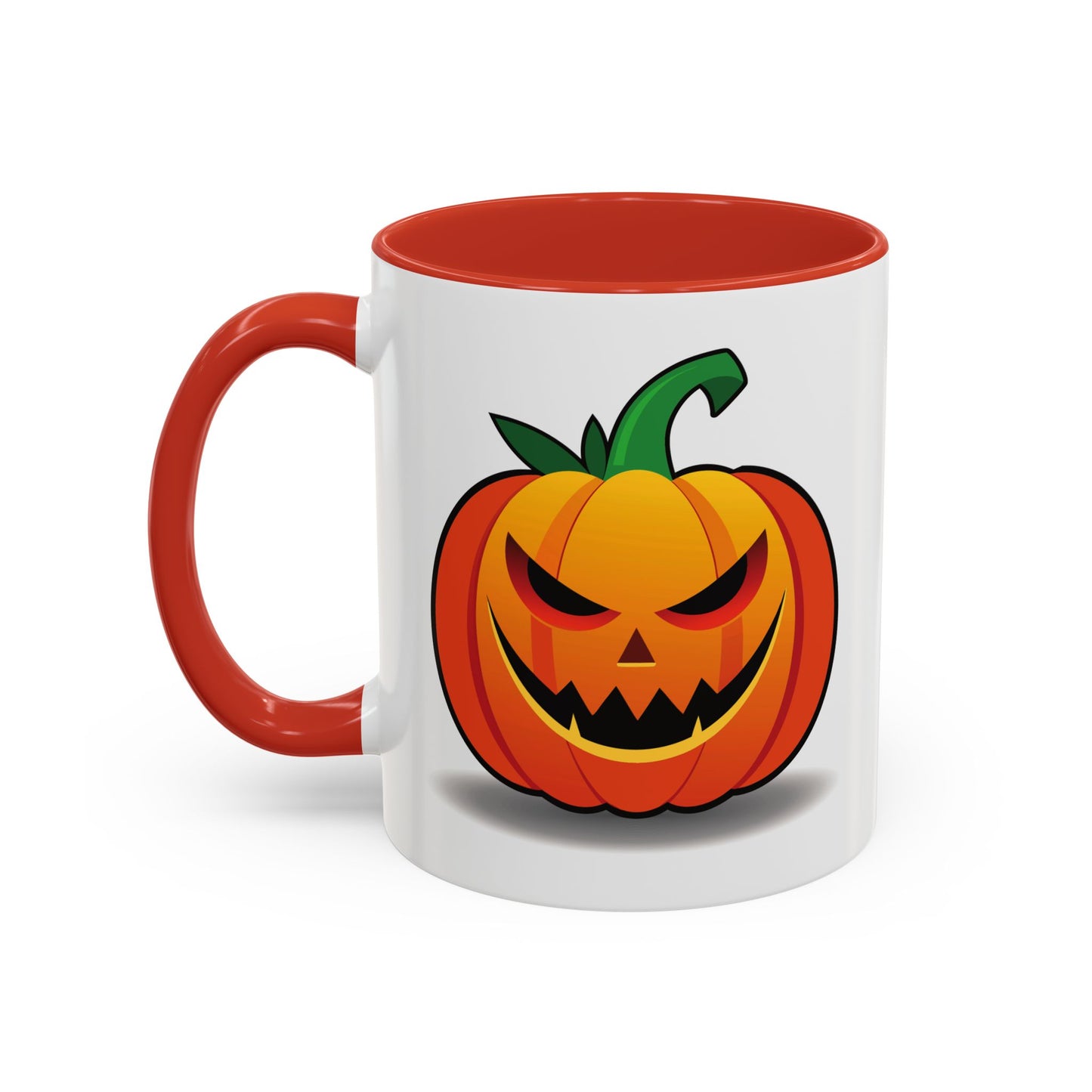 Halloween Pumpkin Accent Mug | Spooky Coffee Cup | Fall Decor | Pumpkin Art | Gift for Halloween Lovers, 11oz, 15oz
