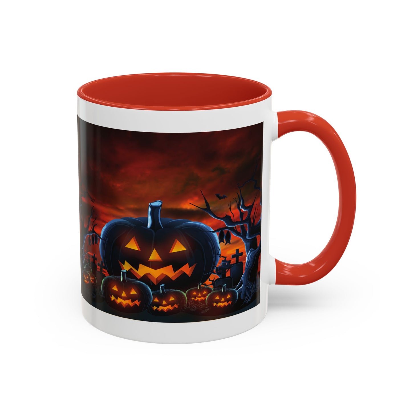 Halloween Pumpkin Accent Mug, Spooky Coffee Cup, Fall Decor, Trick or Treat Gift, Dark Themed Drinkware, Halloween 2023,