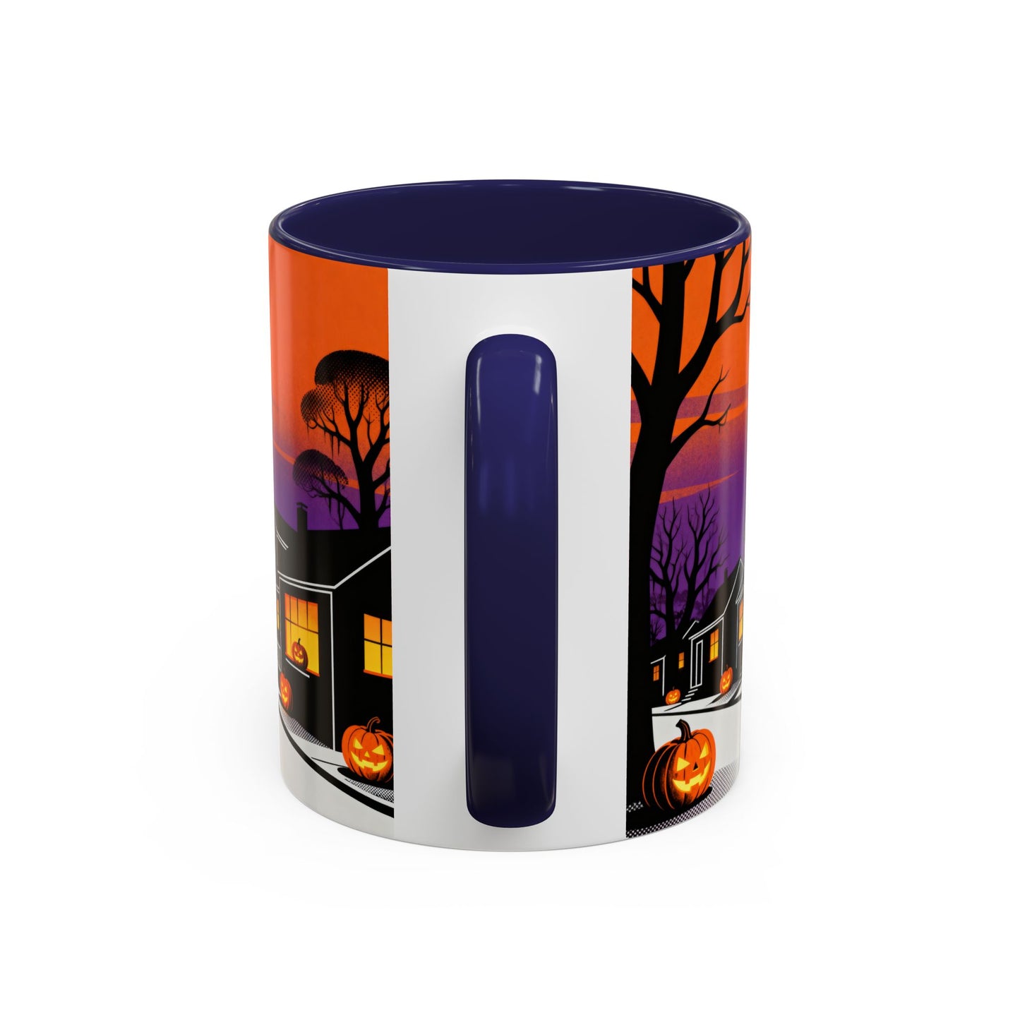 Halloween-Themed Accent Coffee Mug, Spooky Autumn Decor, Pumpkin Coffee Cup, Fall Gift, October Celebration