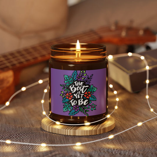 Scented Soy Candle with Floral Design
