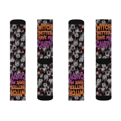 Sublimation Socks - Spooky Ghost Design, Perfect for Halloween, Unique Gift for Friends, Fun Novelty Wear, Cozy Home Accessories