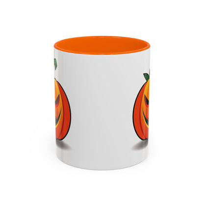 Halloween Pumpkin Accent Mug | Spooky Coffee Cup | Fall Decor | Pumpkin Art | Gift for Halloween Lovers, 11oz, 15oz