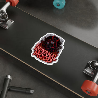 Infernal Mood Die-Cut Stickers, Gothic Aesthetic Stickers, Devilish Laptop Decor, Alternative Lifestyle, Gift for Dark Art Lovers