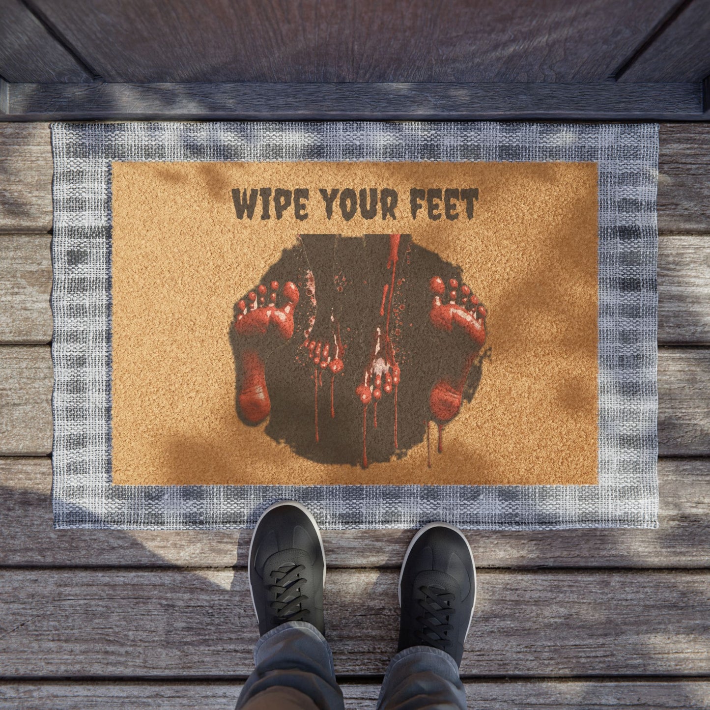 Spooky Doormat - Wipe Your Feet Creepy Welcome Mat, Halloween Decor, Funny Housewarming Gift, Outdoor Welcome Rug, Ghoulish Entrance Mat