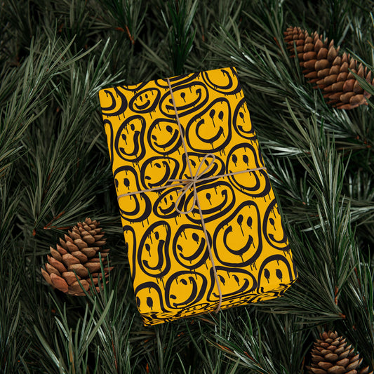 Stylish Wrapping Paper Roll, Unique Gift Wrap for Birthdays, Holidays, Anniversaries, DIY Crafts, Yellow Black Design