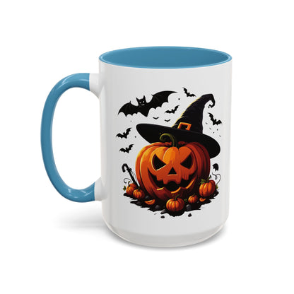 Halloween Pumpkin Accent Coffee Mug – Perfect for Fall, Autumn, Spooky Season, Gift for Coffee Lovers, Home Decor