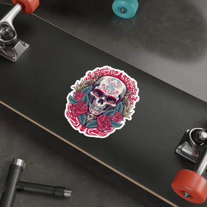 Vibrant Skull Die-Cut Stickers | Gothic Decor, Art Gifts, Laptop Stickers, Festivals, Unique Accessories