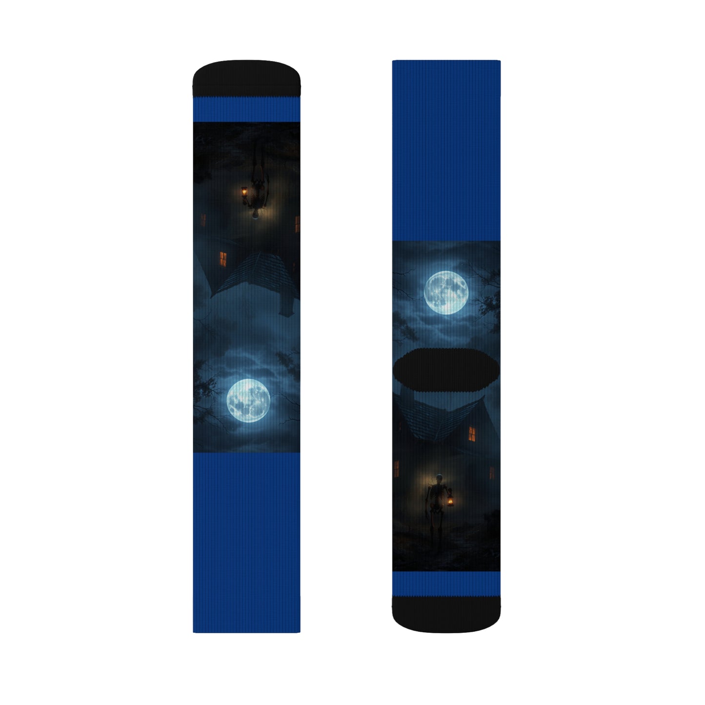 Moonlit Adventure Sublimation Socks | Cozy Footwear, Gift for Hikers, Unique Apparel, Casual Wear, Halloween Accessory