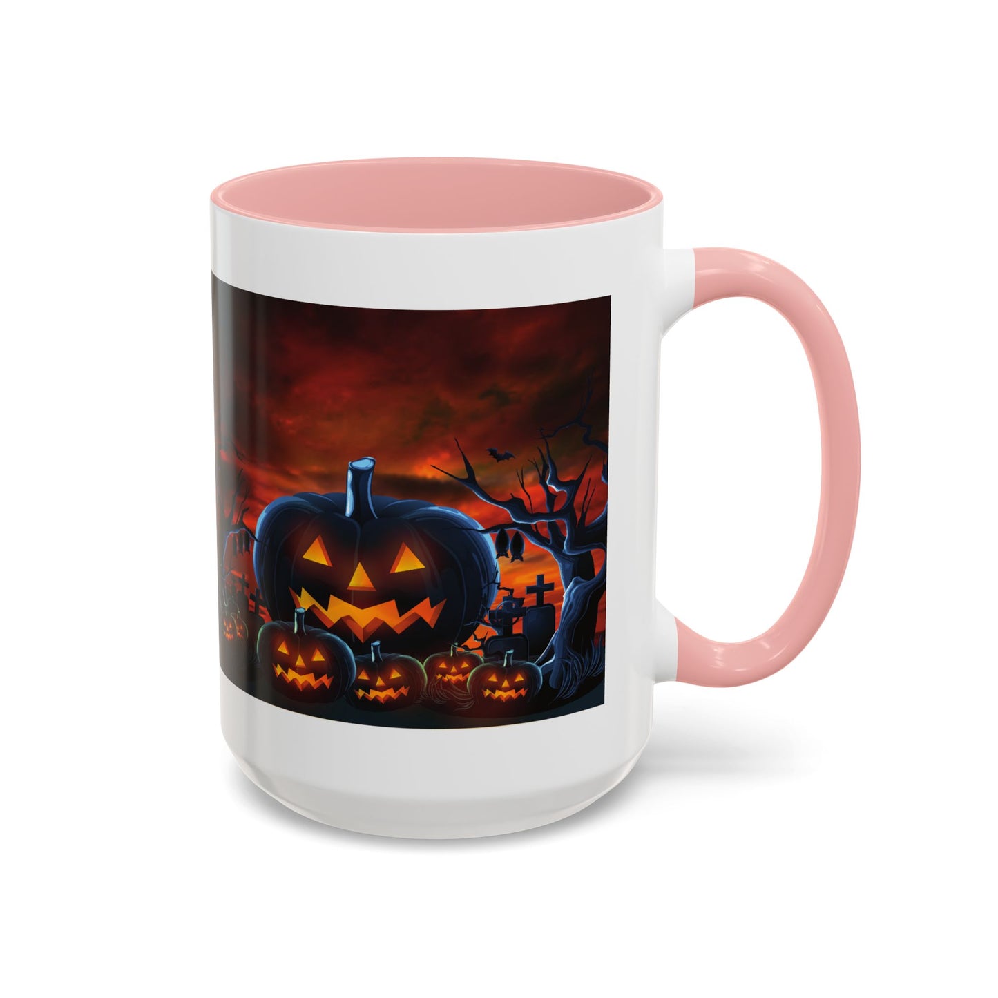 Halloween Pumpkin Accent Mug, Spooky Coffee Cup, Fall Decor, Trick or Treat Gift, Dark Themed Drinkware, Halloween 2023,