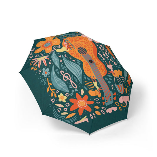 Floral Art Umbrella: Cute Compact Vintage-Style Umbrella, Gifts for Her, Rain Gear, Women's Accessories, Garden Lover's Gift