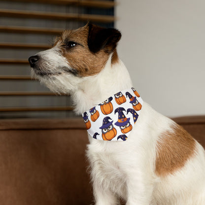 Adorable Halloween Pet Bandana Collar | Cute Pumpkin & Owl Print, Dog Accessory, Pet Costume, Holiday Gear, Gifts for Pet Lovers