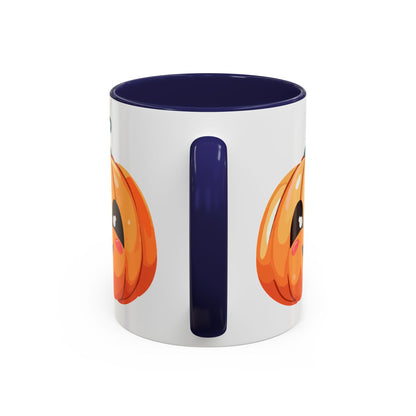 Cute Pumpkin Accent Coffee Mug for Fall, Halloween Decor, Gift for Coffee Lovers, Autumn Kitchenware, Seasonal Drinkware