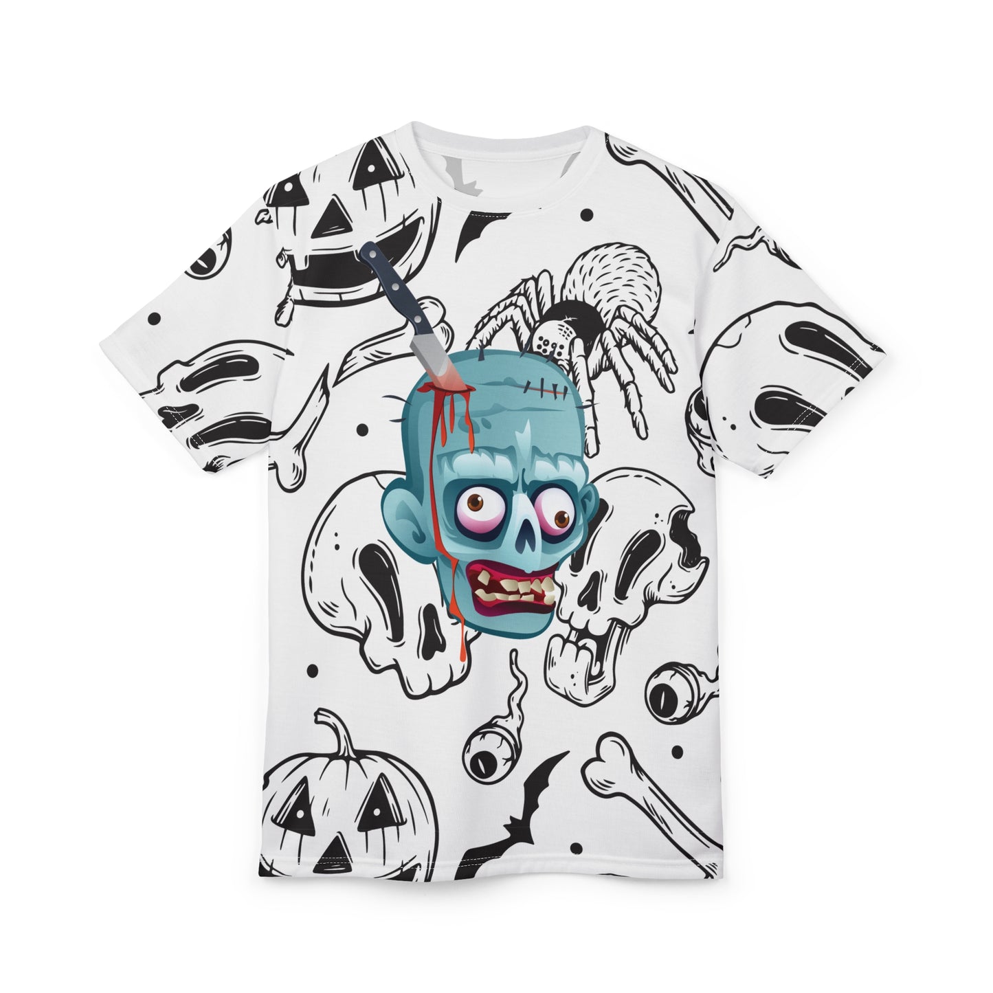 Spooky Horror Graphic Tee - Unisex Cut & Sew Shirt for Halloween, Costume Parties, Horror Lovers, Gift for Ghoulish Friends, Unique Apparel
