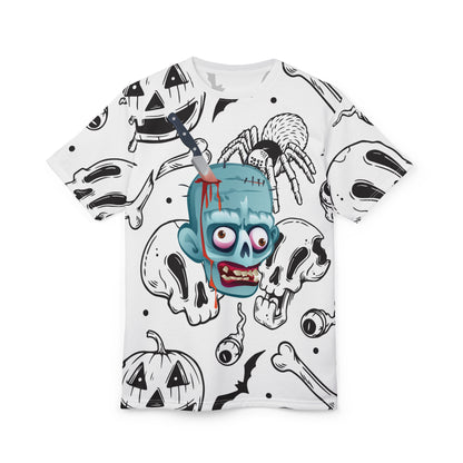 Spooky Horror Graphic Tee - Unisex Cut & Sew Shirt for Halloween, Costume Parties, Horror Lovers, Gift for Ghoulish Friends, Unique Apparel