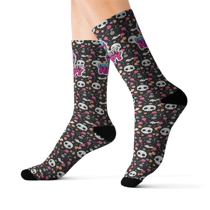 Happy Skull Pattern Socks | Fun Gift for Halloween, Birthday, or Everyday Wear, Cute & Comfy Socks, Unique Footwear