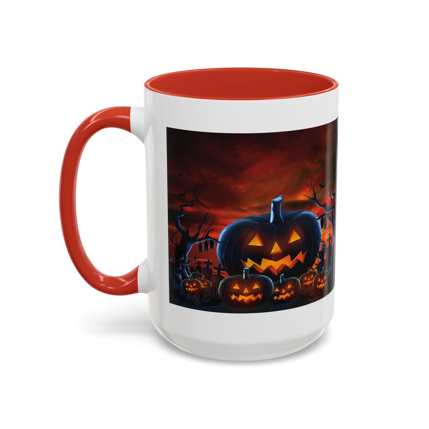 Halloween Pumpkin Accent Mug, Spooky Coffee Cup, Fall Decor, Trick or Treat Gift, Dark Themed Drinkware, Halloween 2023,