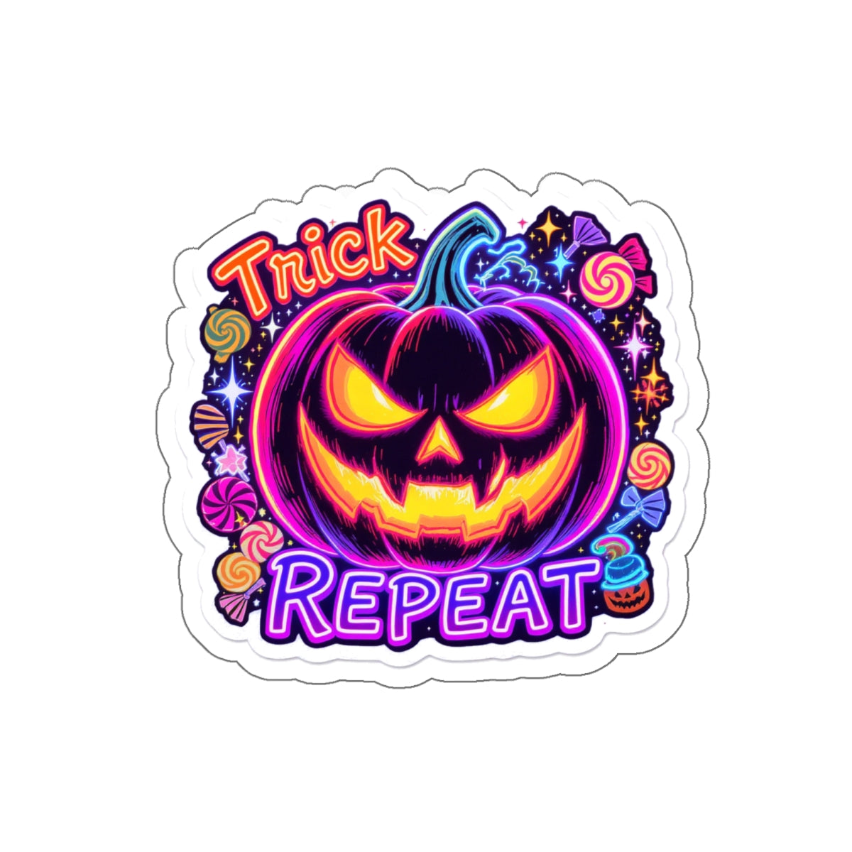 Halloween Die-Cut Stickers for Fun, Trick or Treat Decor, Party Favors, Kids' Gifts, Laptop Decals