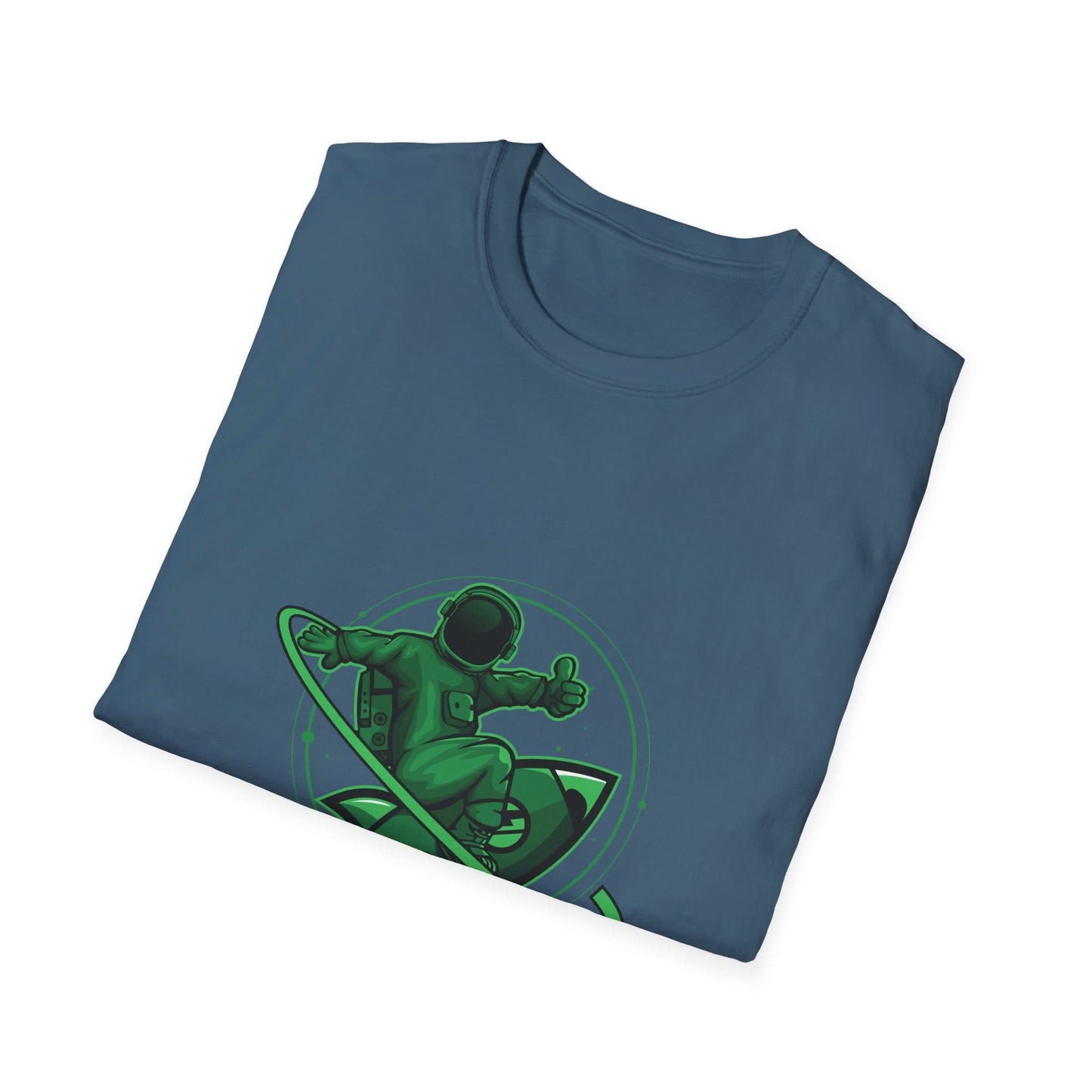Green Astronaut Flying in Space - Mleem