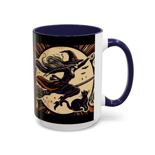 Halloween-Themed Accent Coffee Mug, Coffee Cup for Witch Lovers, Haunted Mug for Spooky Season, Unique Gift for Halloween, Witch Decor