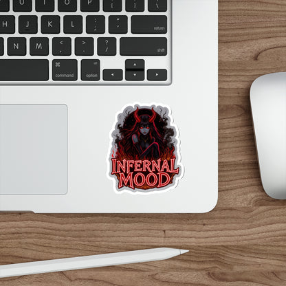 Infernal Mood Die-Cut Stickers, Gothic Aesthetic Stickers, Devilish Laptop Decor, Alternative Lifestyle, Gift for Dark Art Lovers