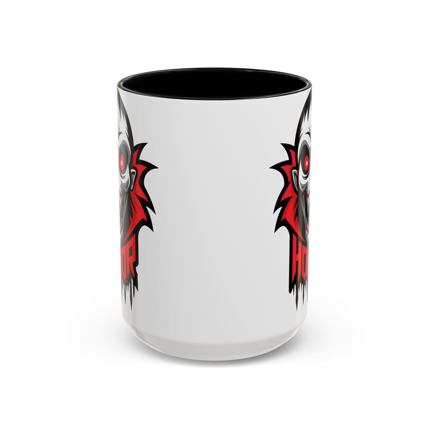 Horror-Themed Coffee Mug, Unique Gift for Halloween Lovers, Scary Decor, Black Accented Mug, Gothic Drinkware, Spooky Kitchenware