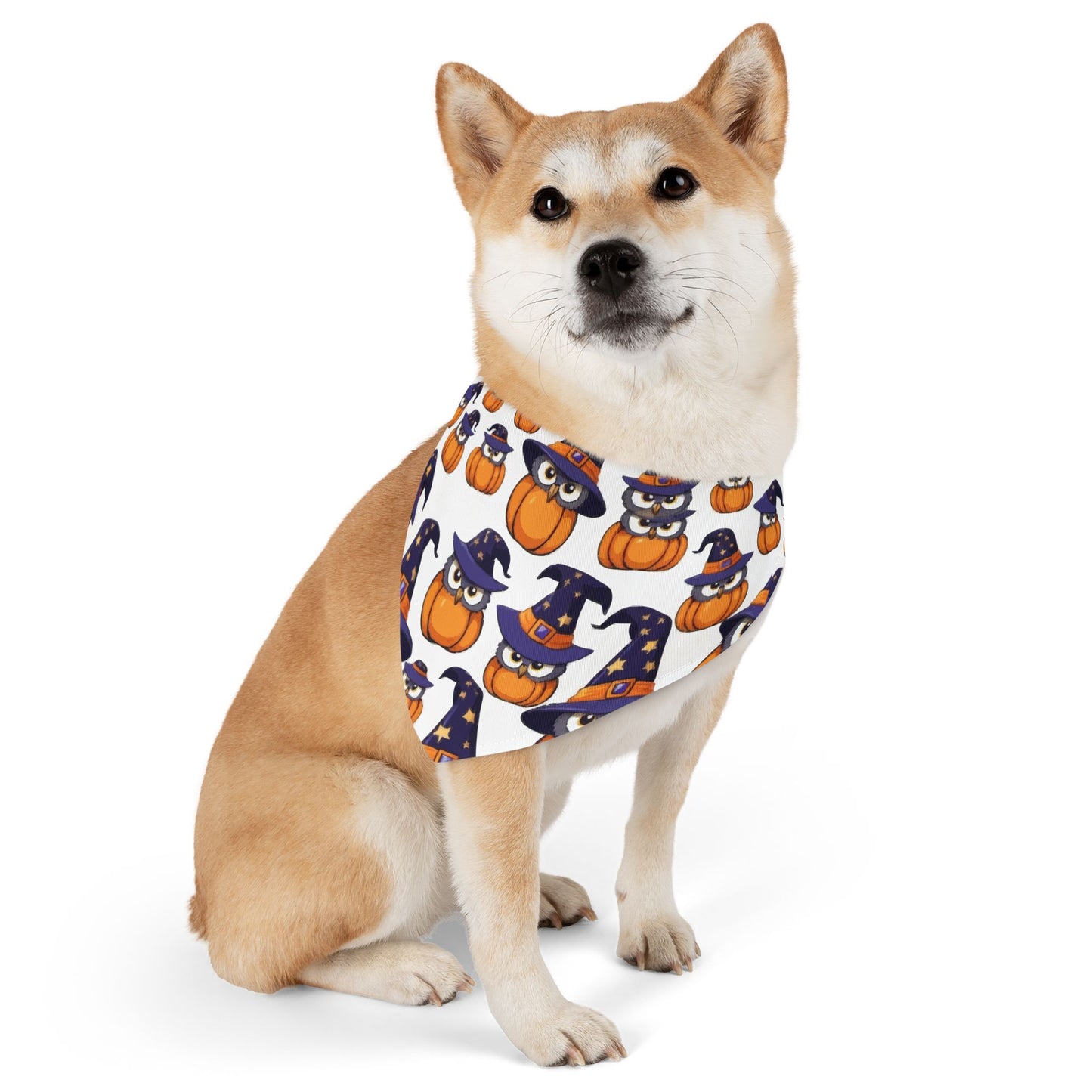 Adorable Halloween Pet Bandana Collar | Cute Pumpkin & Owl Print, Dog Accessory, Pet Costume, Holiday Gear, Gifts for Pet Lovers