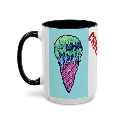 Creepy Ice Cream Mug - Perfect for Halloween, Unique Gift for Coffee Lovers, Spooky Decor, Creepscream Design, Fun Kitchenware