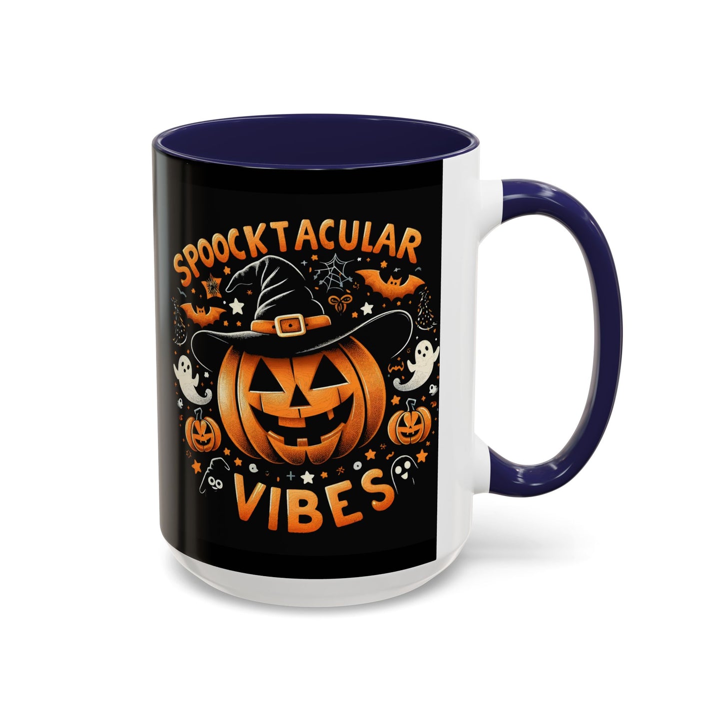 Halloween Accent Coffee Mug - Spooktacular Vibes, Fall Home Decor, Pumpkin Lovers Gift, Trick or Treat Mug, Spooky Season Drinkware