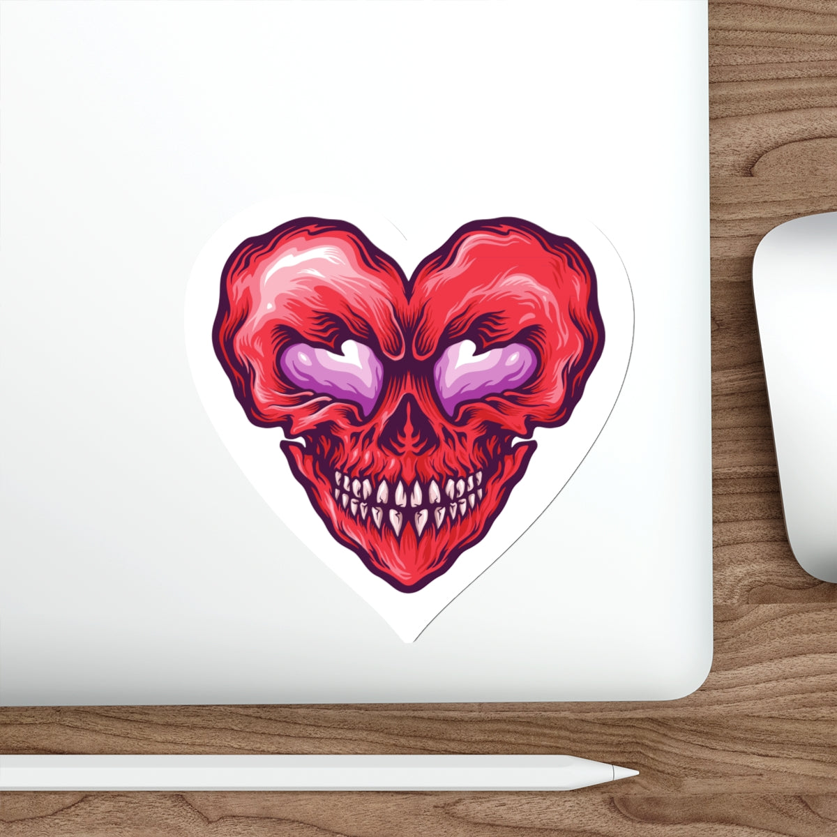 Heart Skull Die-Cut Stickers, Grunge Aesthetic Stickers for Laptop, Water Bottle, Car, Halloween Party Decor, Spooky Gift