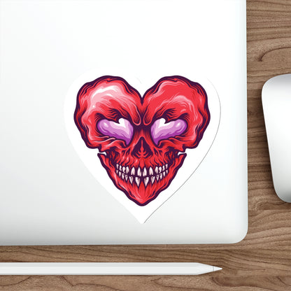 Heart Skull Die-Cut Stickers, Grunge Aesthetic Stickers for Laptop, Water Bottle, Car, Halloween Party Decor, Spooky Gift