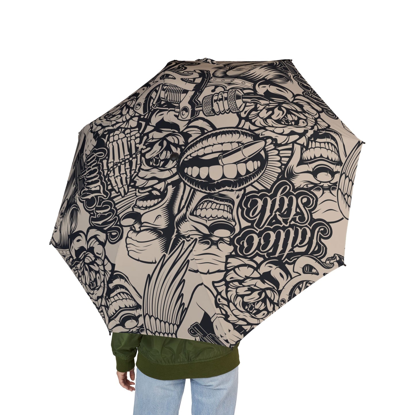 Stylish Foldable Umbrella with Artistic Design, Compact Travel Umbrella, Unique Gifts for Rainy Days, Fashionable Rain Gear