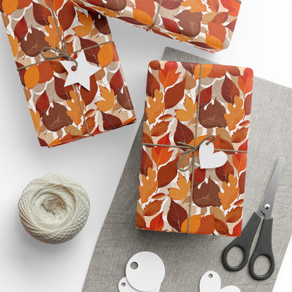 Autumn Leaf Wrapping Paper, Fall Gift Wrap, Eco-Friendly Gift Wrap, Thanksgiving Decor, Seasonal Paper