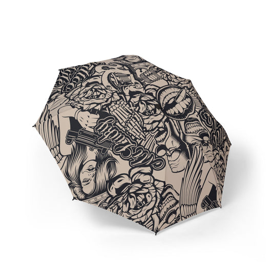 Stylish Foldable Umbrella with Artistic Design, Compact Travel Umbrella, Unique Gifts for Rainy Days, Fashionable Rain Gear