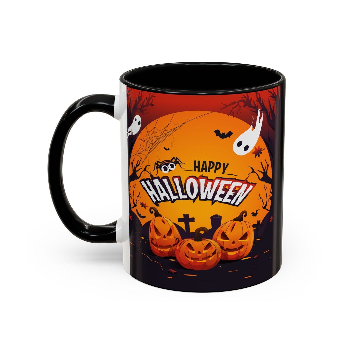 Spooky Halloween Coffee Mug - Perfect for Ghost Lovers and Fall Celebrations, Halloween Decor, Gift, Pumpkin Spice Season, Black Accent Mug