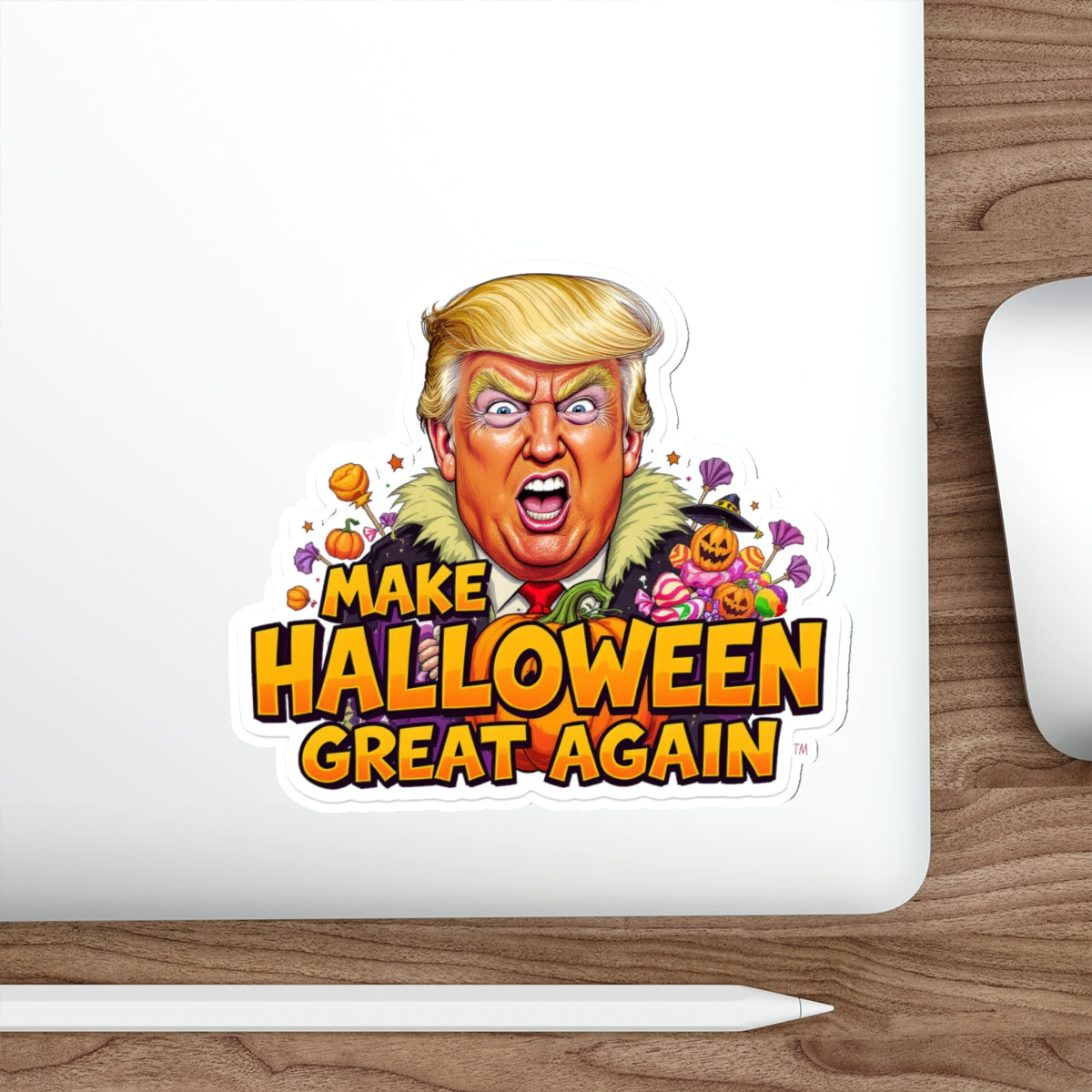 Halloween-Themed Die-Cut Stickers, Fun Party Favors, Laptop Decor, Seasonal Decor, Make Halloween Great Again