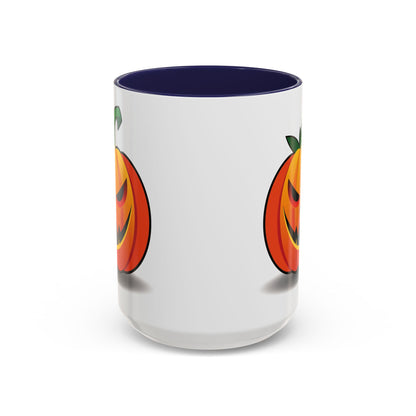 Halloween Pumpkin Accent Mug | Spooky Coffee Cup | Fall Decor | Pumpkin Art | Gift for Halloween Lovers, 11oz, 15oz