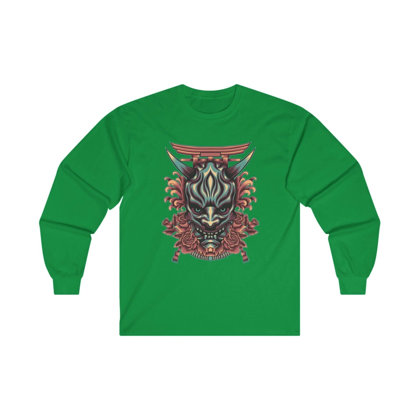 Oni Mask with Japanese Ornament - Mleem